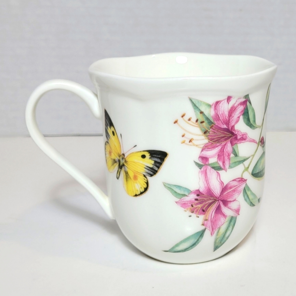 Bloom Lenox Butterfly Meadow Porcelain Cup Mug Excellent